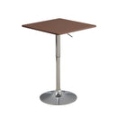 Tavolino Alto da Bar quadrato 60x60x70,5/91,5 cm Regolabile in Altezza Lima Marrone