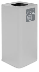 Pattumiera Per Raccolta Rifiuti 38x38xh80 cm In Acciaio Verniciato con Pittogramma Magnetico Bianco