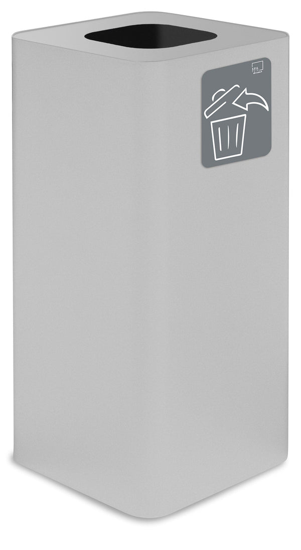 online Poubelle de collecte 38x38xh80 cm en acier peint avec pictogramme magnétique blanc