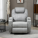 Poltrona Relax Massaggiante e Reclinabile 89x99x106 cm con Telecomando in Pelle PU Grigio
