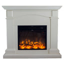 Camino Elettrico da Pavimento 113,7x102,2x28,2 cm Effetto Fiamma 1500W Sined Cetona Bianco