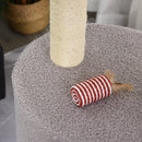 Tiragraffi con Cuccia per Gatti in Legno Sisal 45x40x148 cm  Grigio e Beige