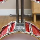 Batteria Musicale Giocattolo per Bambini Grancassa 4 Tamburi e Piatti con Bacchette e Sgabello Rosso  