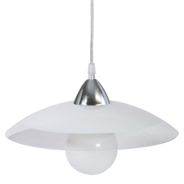 acquista Suspension D30 1xE27 Chrome-Transparent Cadre Verre Plaque Blanc E-Energy Lavinia