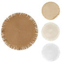 Set 4 Tovagliette con Frange Ø38x0,3 cm  in Carta effetto Juta VdE Tivoli 1996 Shades of Chocolate