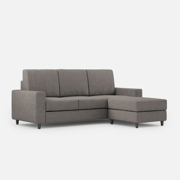 Divano 3 Posti con Pouf 208x155x85 cm Sakar in Tessuto Grigio acquista