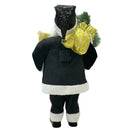 Babbo Natale Abito in Velluto H90 cm con Suoni Nero e Oro