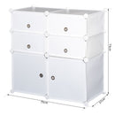 Armadio Guardaroba Scarpiera Modulare in Plastica 6 Cubi Bianco 75x37x73 cm 