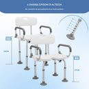 Sedia da Doccia Sedile da Bagno Altezza Regolabile 70-83 cm in Alluminio e HDPE Bianco      