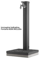Base Portaciottolo per Fontane 40x40x8 cm in Metallo con Base in Cemento Belfer 42/BSE/10 Antracite