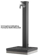 Base Portaciottolo per Fontane 40x40x8 cm in Metallo con Base in Cemento Belfer 42/BSE/10 Ciclamino