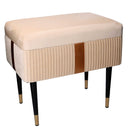 Panca Contenitore 50x35xh47 cm in Tessuto Velluto Crema