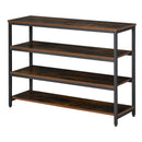 Scaffale 4 Ripiani 100x30x72 cm in Metallo e Legno  Marrone Rustico