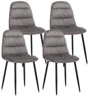 Set 4 Sedie 44x40x90 cm in Velluto Grigio