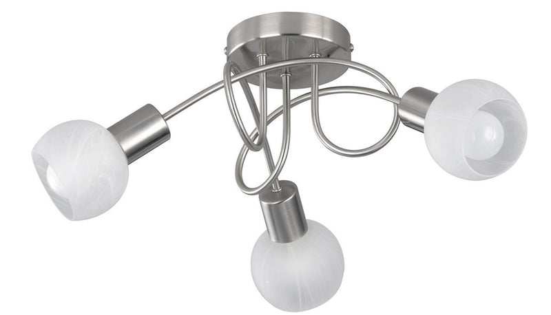 Plafoniera da Interno Attacco E14 in Metallo Nichel Opaco