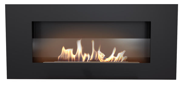 Cheminée Bioéthanol Murale 90x40 cm avec Vitre ou Sans Vitre Flig Kansas City sconto