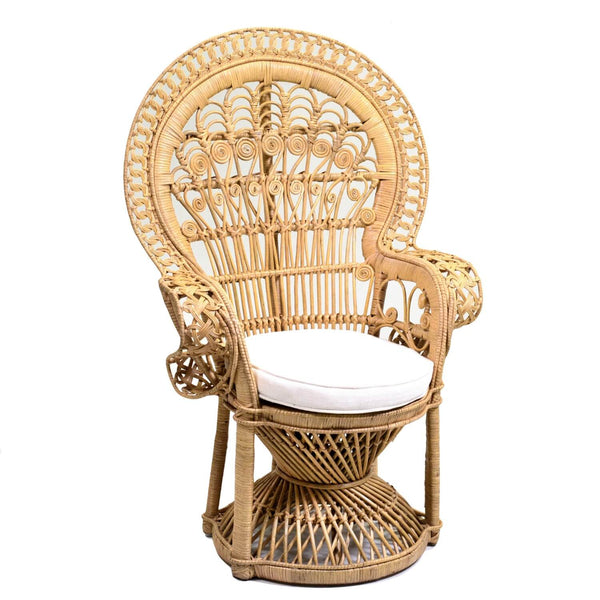 Fauteuil de jardin en rotin avec coussin 70x42H103cm Adami Papale Naturel online
