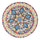 Centre de Table de Cuisine Ø40xh4 cm en Céramique Multicolore