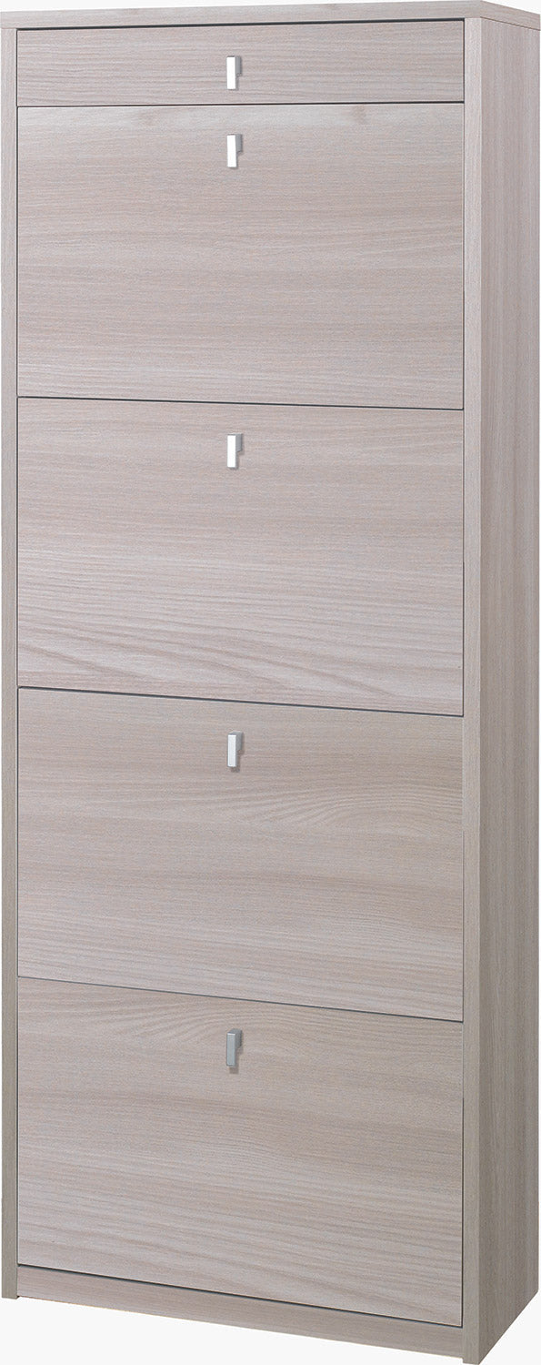 sconto Meuble à Chaussures 4 Portes 1 Tiroir 63x164x29 cm Orme Clair