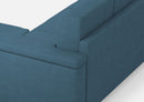 Divano 2 Posti con Pouf 148x155x85 cm Marrak in Tessuto Avio