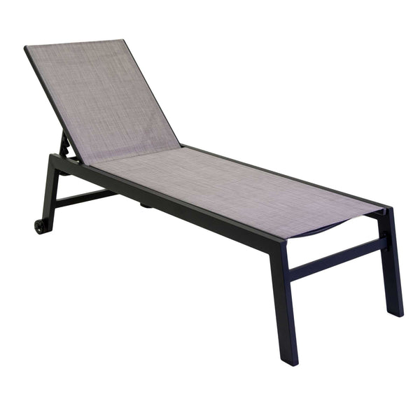 acquista Lettino Prendisole da Giardino 203,5x70xh42,5 cm in Alluminio e Textilene Altamura Antracite