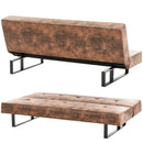 Divano Letto 3 Posti Apertura Click Clack Derby in Pelle Sintetica Marrone      