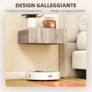Set 2 Comodini Sospesi Moderni 40x30x15cm con Cassetto in Legno Rovere      