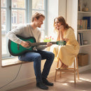 Chitarra Elettrica 38 Pollici 96,5x35,8x8,5 cm con Custodia Tracolla Plettri e Corde di Ricambio in Betulla Verde Scuro      
