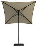 Ombrellone da Giardino 2x2 m Palo Ø38 mm in Alluminio Tessuto Dralon Acrilico Border Ecru