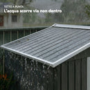 Capanno Box da Giardino 195,5x158,5x188 cm con 2 Porte Scorrevoli in Acciaio Nero      