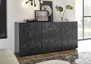 Mobile Buffet 3 Ante 180x42x84 cm in Legno TFT Praga Nero Lucido