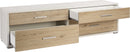 Mobile con 4 Cassetti 179x50x47 cm Ossido Bianco/Rovere Naturale