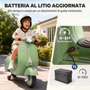 Moto Elettrica per Bambini 3+ Anni Licenza Piaggio Vespa 7,2 V 81x37x63 cm con Rotelle Rimovibili 3-5 km/h Max 30 kg in PP Verde      