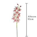Set 2 Rami Artificiali Cymbidium Real Touch con 10 Fiori e 2 Bocci H 92 cm
