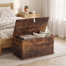 Cassapanca Contenitore 102 L 80x40x45 cm con Coperchio di Sicurezza in Truciolato Marrone Rustico      