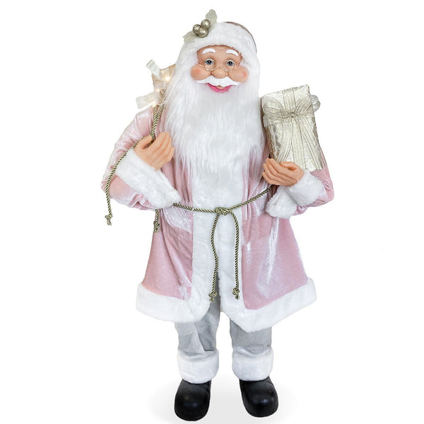 acquista Père Noël H90 cm avec lumières et sons roses