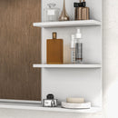 Specchiera Bagno a Parete 75x10x48 cm con 2 Mensole e 1 Ripiano Bianco