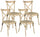 Lot de 4 Chaises 88x44x49 cm en Polypropylène Taupe