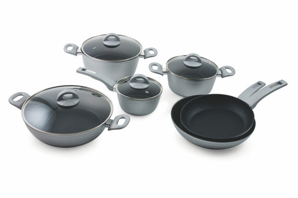 sconto Batterie de Cuisine 10 Pièces en Aluminium Antiadhésif VdE Tivoli 1996 Argent