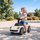Auto Cavalcabile a Spinta per Bambini 18-36 Mesi Licenza Porsche 63x28,5x38 cm con Clacson Fari Suoni in PP Bianco      
