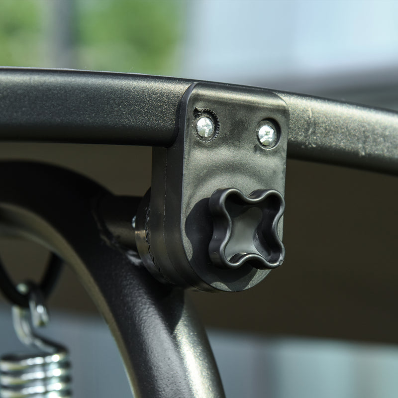 Dondolo da Giardino 3 Posti 172x110x153 cm con Tettuccio Inclinabile Grigio   