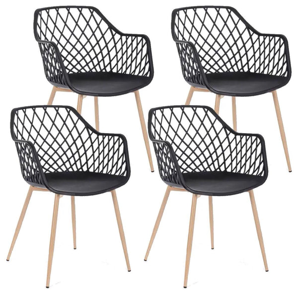 Lot de 4 Chaises 58x54x85,5 cm en Plastique Noir online