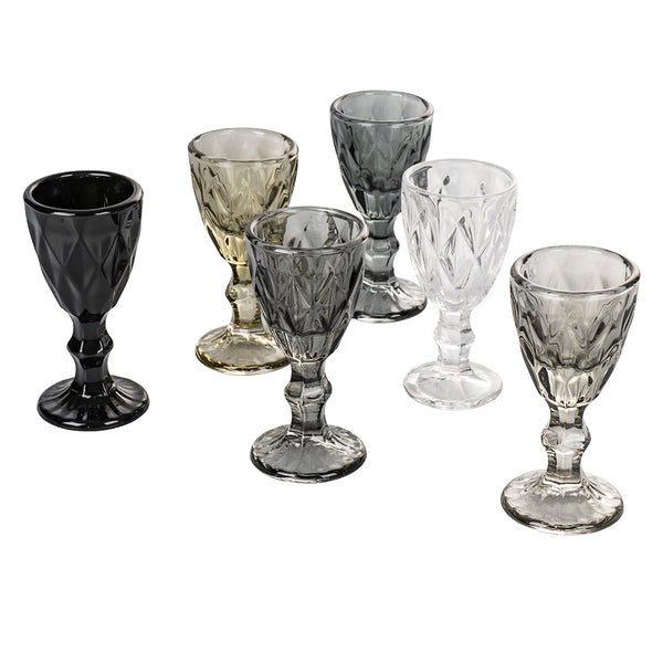 online Set de 6 Tasses à Liqueur Prisma Stones en Verre VdE Tivoli 1996 Gris