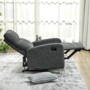 Poltrona Relax con Reclinazione Manuale 145° 69x91x101 cm Rivestimento in Ciniglia Grigio   