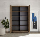 Madia Mobile Soggiorno Alto 2 Ante Jupiter 121x44x193 cm Noce Mercure