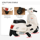 Scooter Elettrico per Bambini Licenza Ufficiale Piaggio Vespa Small 7,2V 2,5Ah Bianco      