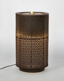 Fontana con Led Ø30x51,5 cm in Metallo Miki Marrone