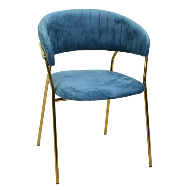 acquista Chaise rembourrée 57x52xh78 cm en tissu velours Brendeburg bleu