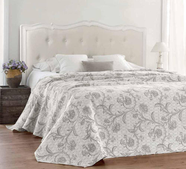acquista Couvre-lit double en Cober Provenzale Pearl Grey Yarn Dyed Jacquard