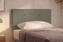 Letto Singolo con Rete Rivestita Similpelle Cappuccino Tessis Testata Button Varie Misure